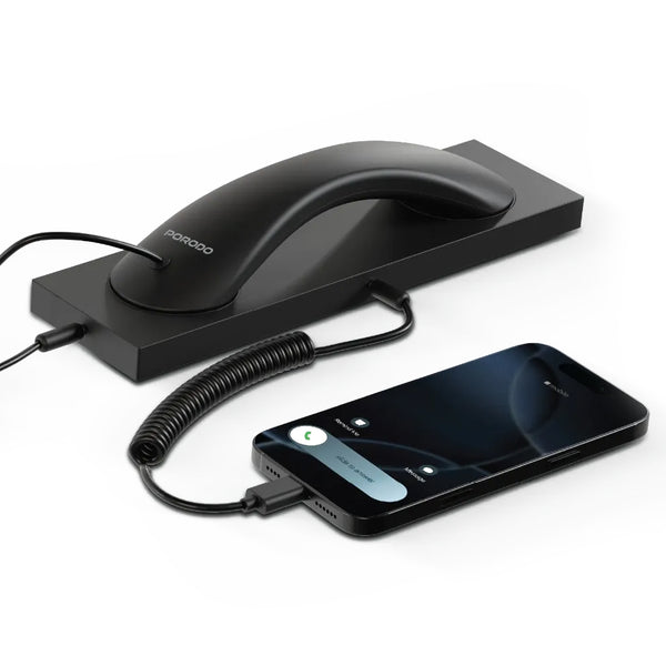 Porodo Classic Retro Phone Handset with Receiver - Type C Connecter