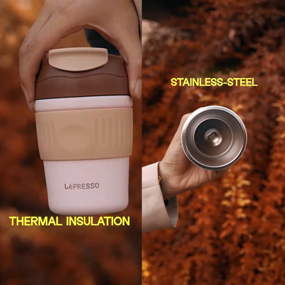 Lepresso Morningscape Tumbler Mug with Dual Sip & Leak Proof Lid