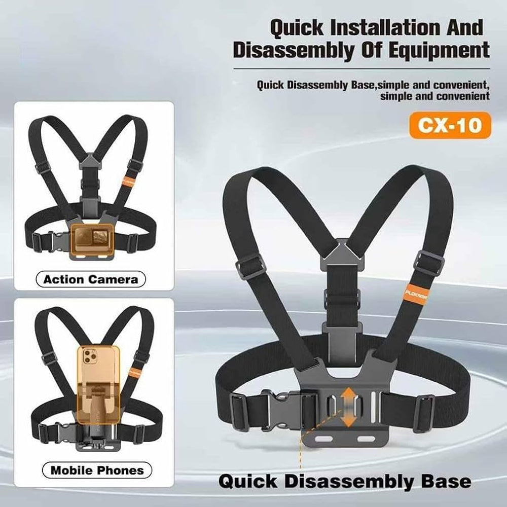 Plokama Adjustable Chest Strap Camera Mount for Stable First-Person Shots