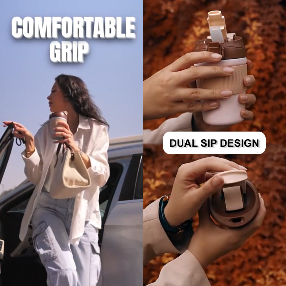 Lepresso Morningscape Tumbler Mug with Dual Sip & Leak Proof Lid