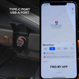 Green Lion Dual-Port Fast Car Charger with Integrated Global Car Tracking System