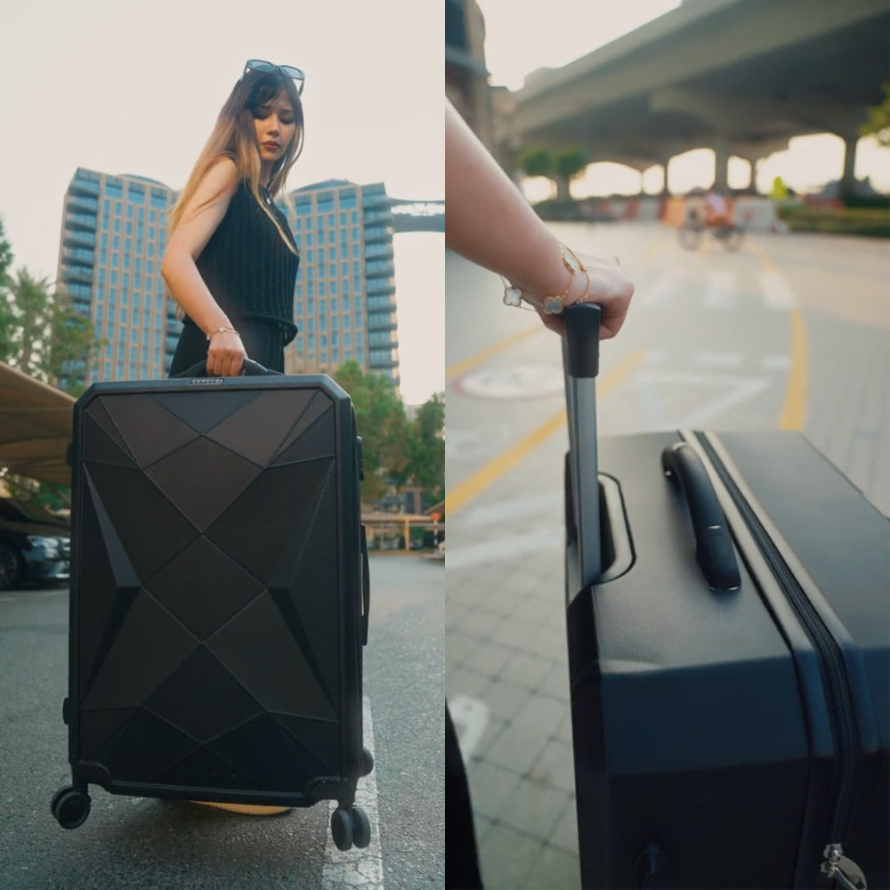 Levelo Romeo ABS Set of 3 Travel Luggage 20"/24"/28" - Weight Scale, Lock, Double Wheel & More