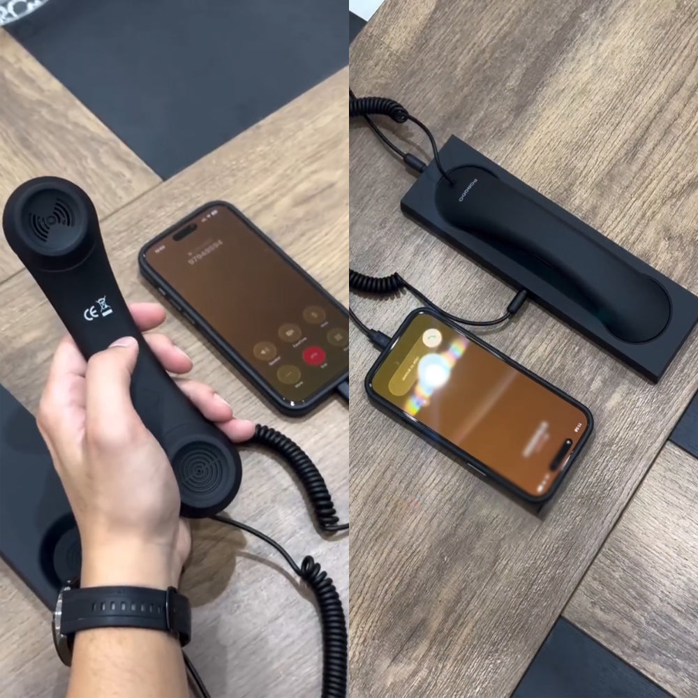 Porodo Classic Retro Phone Handset with Receiver - Type C Connecter