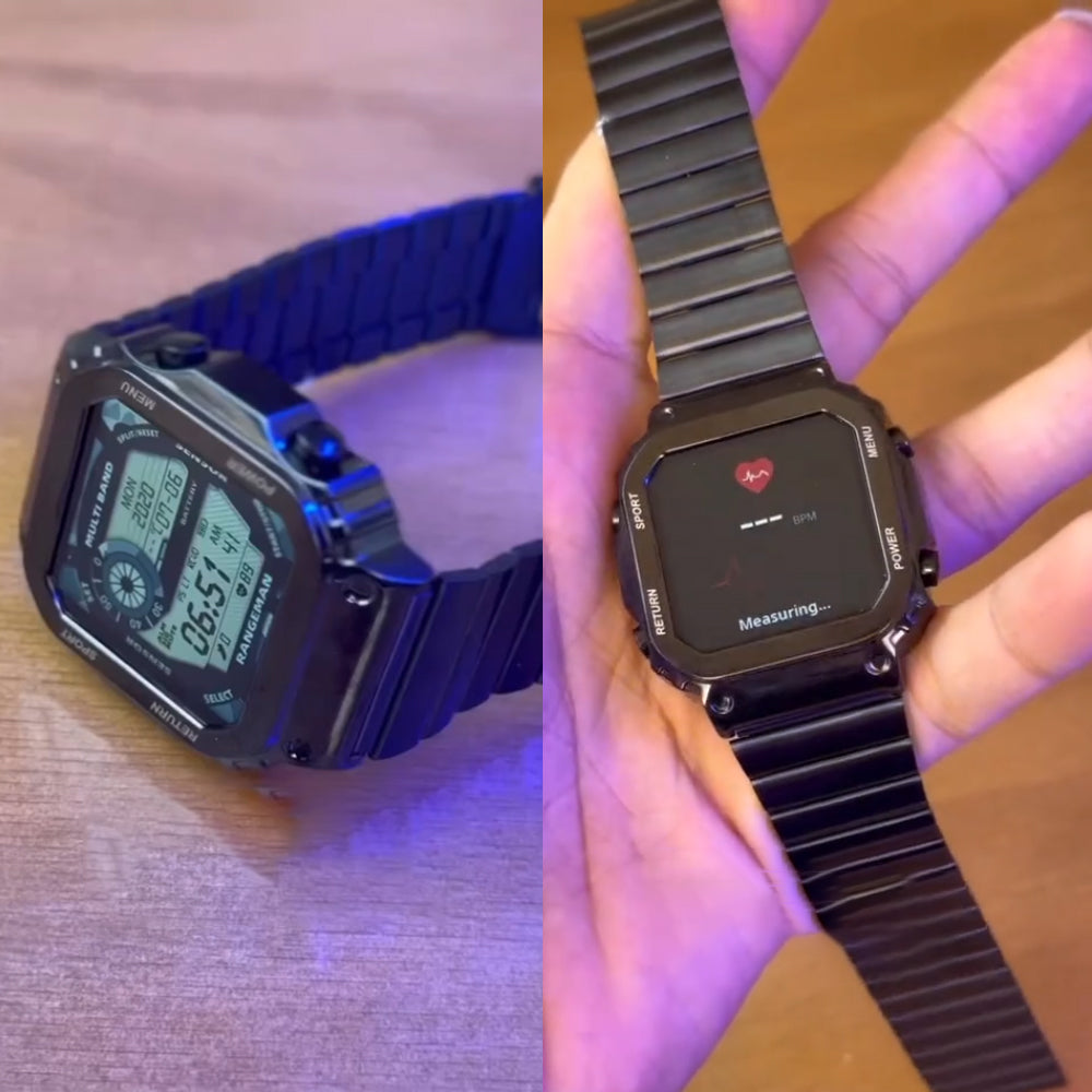 Porodo Nomad Smartwatch - Retro Style [Black]