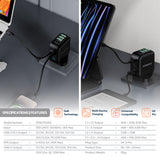 Porodo Nexora 65W 3-Port GAN Wall Charger with LCD Display