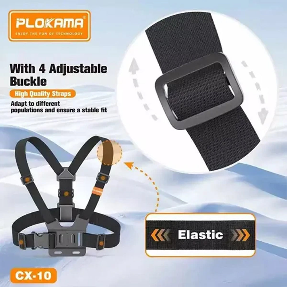 Plokama Adjustable Chest Strap Camera Mount for Stable First-Person Shots
