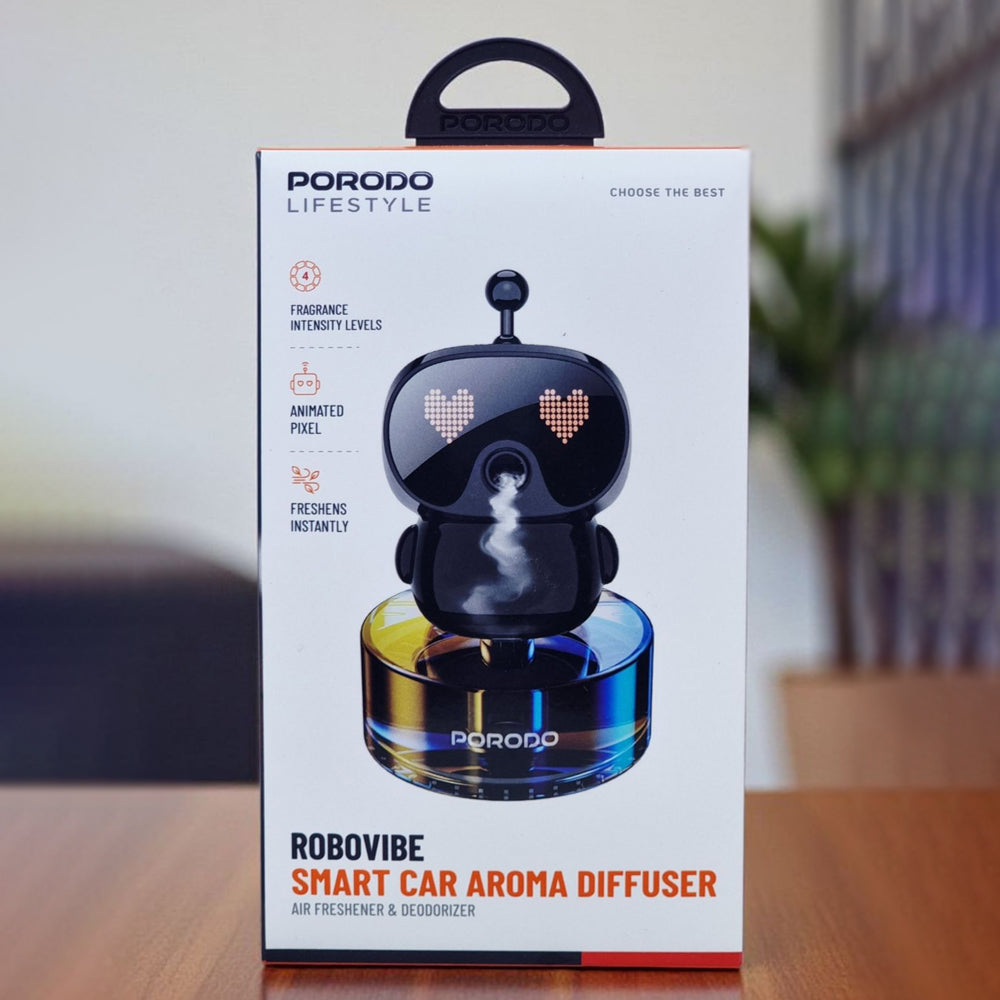 Porodo Lifestyle Robovibe Smart Car Aroma Diffuser - 4 Intensity Levels