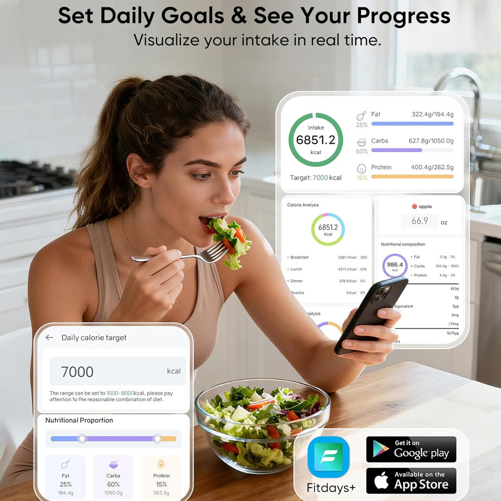 Green Lion Smart Food Scale Nutrition Checker - App Control & LED Display