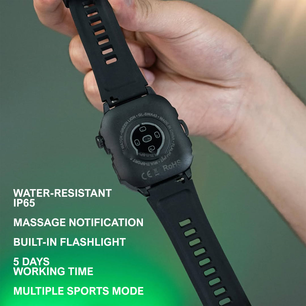 Green Lion Gravix Multi-Sport Rugged Waterproof Smartwatch – Voice & Calls